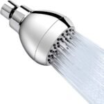 High Pressure Shower Head 3" Anti-clog Anti-leak Fixed with Adjustable Swivel Brass Ball Joint