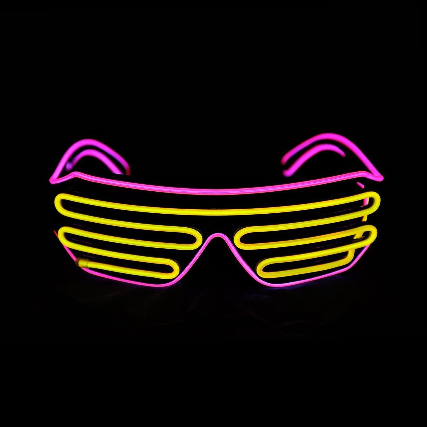 Light Up Shutter Neon Rave Flashing LED Sunglasses - Image 2