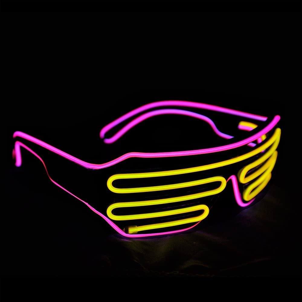 Light Up Shutter Neon Rave Flashing LED Sunglasses - Image 3
