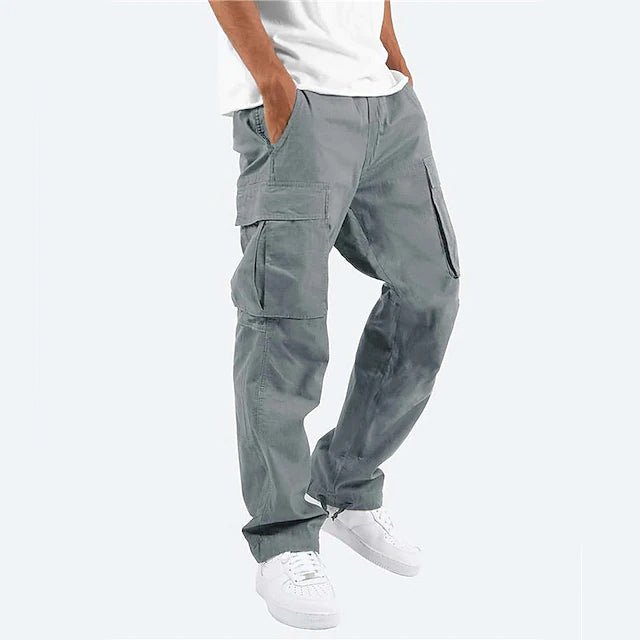 Men's Cargo Pants Trousers Drawstring Elastic Waist Multi Pocket - Image 9