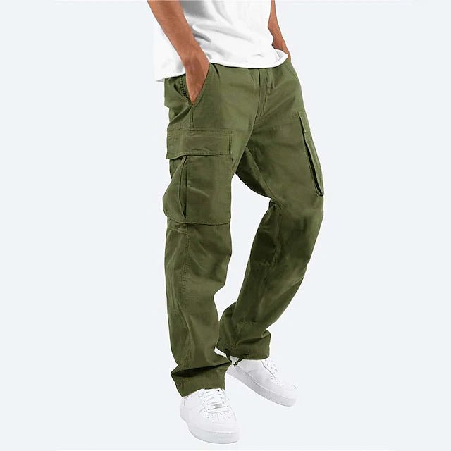 Men's Cargo Pants Trousers Drawstring Elastic Waist Multi Pocket - Image 2