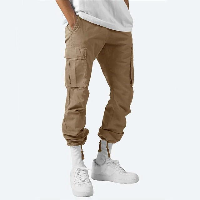 Men's Cargo Pants Trousers Drawstring Elastic Waist Multi Pocket - Image 6