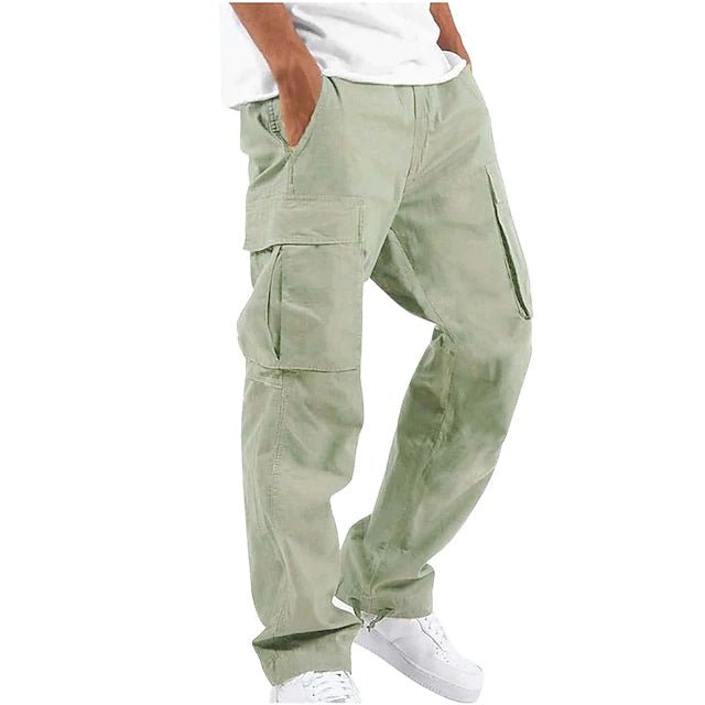 Men's Cargo Pants Trousers Drawstring Elastic Waist Multi Pocket - Image 5