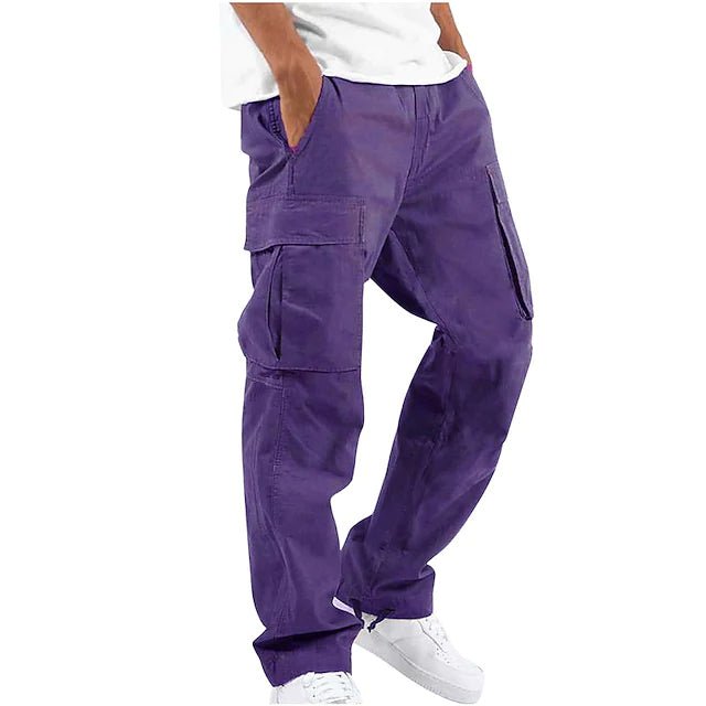 Men's Cargo Pants Trousers Drawstring Elastic Waist Multi Pocket - Image 3