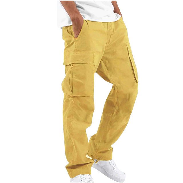 Men's Cargo Pants Trousers Drawstring Elastic Waist Multi Pocket - Image 4