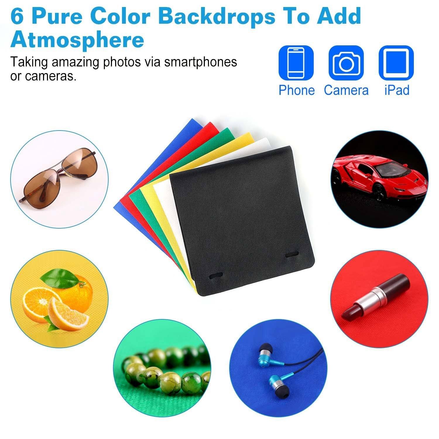 Mini Photo Studio Box Photography with 6 Color Backdrops - Image 12