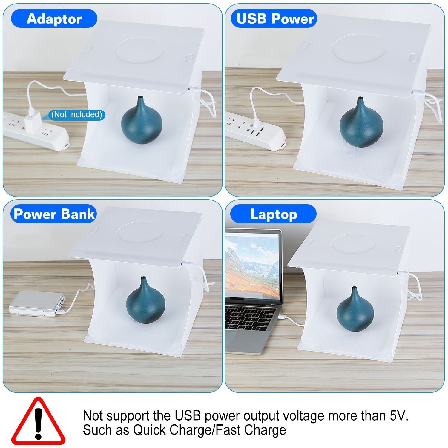 Mini Photo Studio Box Photography with 6 Color Backdrops - Image 10