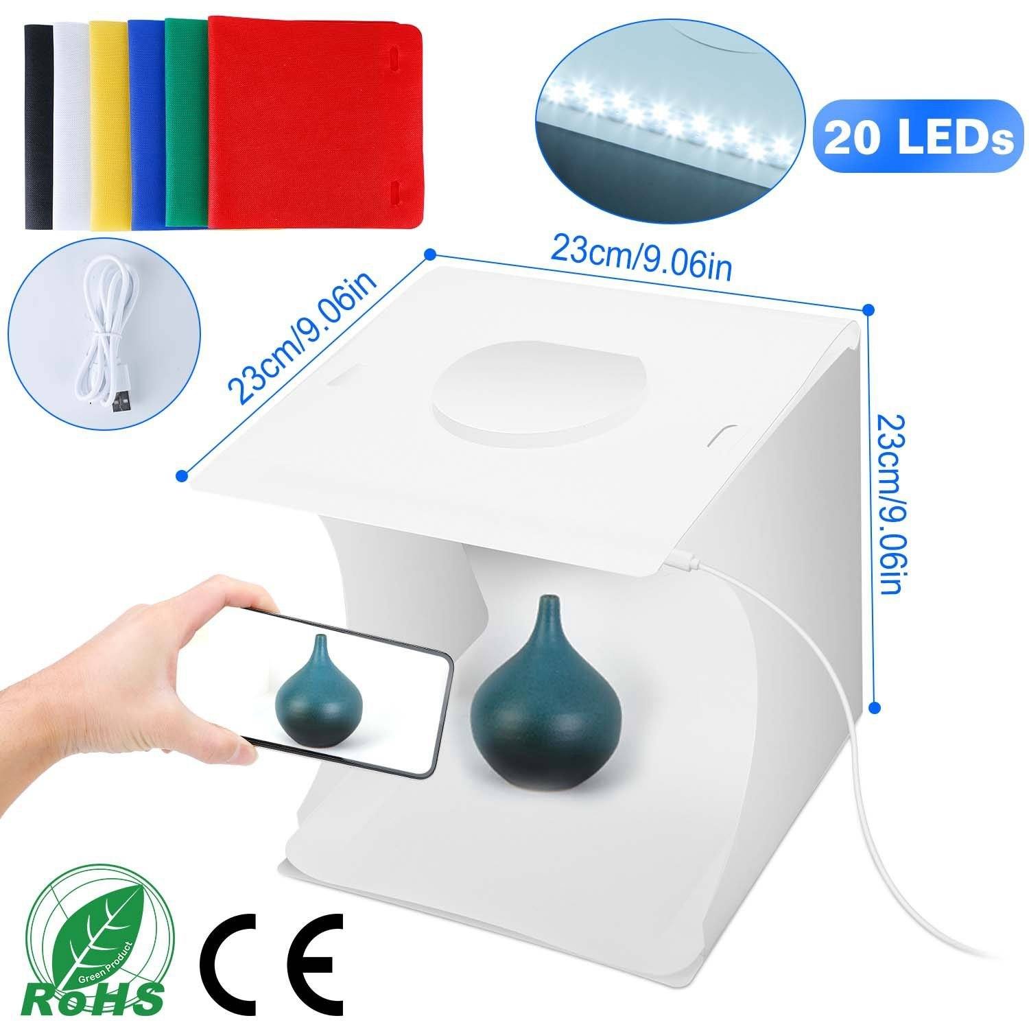 Mini Photo Studio Box Photography with 6 Color Backdrops - Image 15