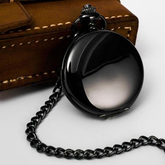 Retro Smooth Men Pocket Watch with Chain - Image 2