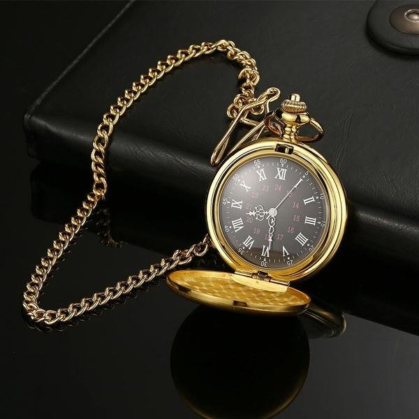 Retro Smooth Men Pocket Watch with Chain - Image 9