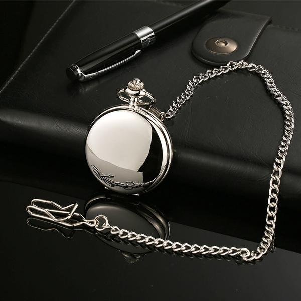 Retro Smooth Men Pocket Watch with Chain - Image 7
