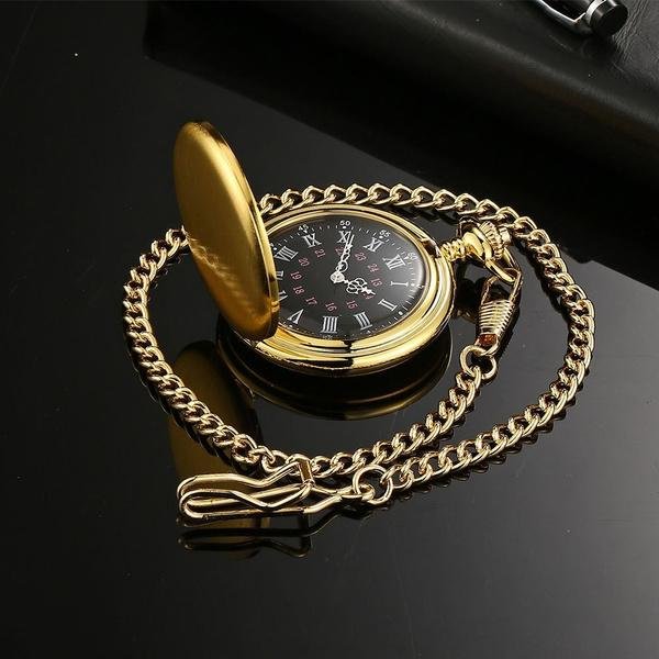 Retro Smooth Men Pocket Watch with Chain - Image 13