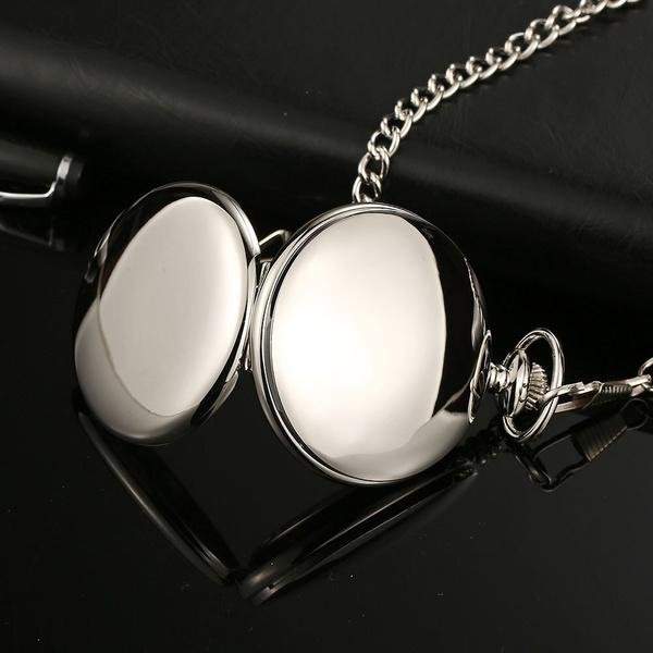 Retro Smooth Men Pocket Watch with Chain - Image 8