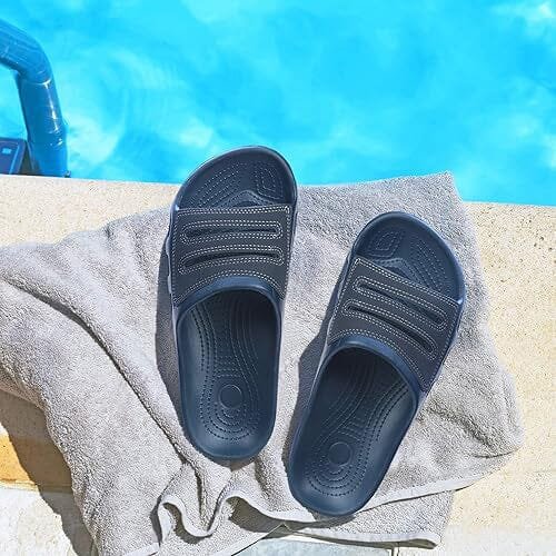 Roxoni Men Sandals Shower Slides for Men Open Toe Slip-On Men Slippers - Image 14
