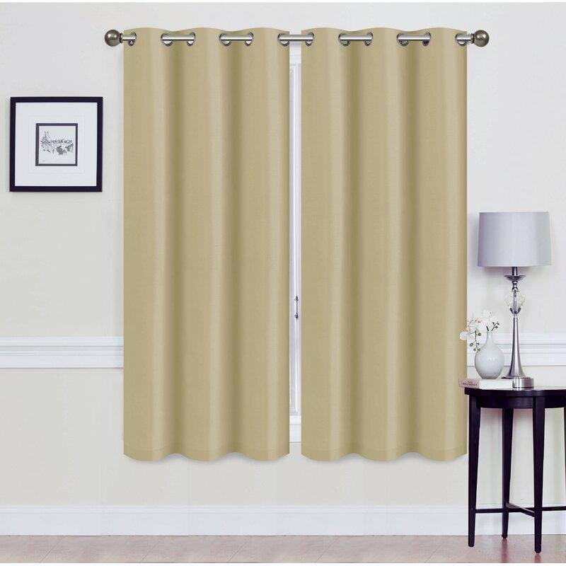 Set of 2: Foam-Backed Blackout Grommet Curtain Panel
