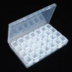 Small 28 Grids Diamond Box Clear Plastic Jewelry Craft Storage Container - Image 5