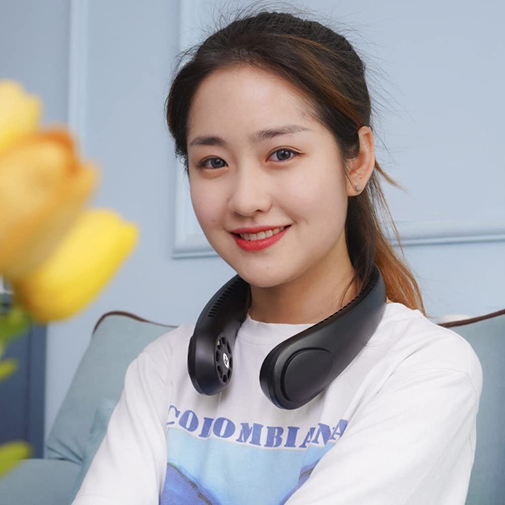 Staright Portable Hanging Neck Fan & Music Player Hands-Free Bladeless Fan - Image 11