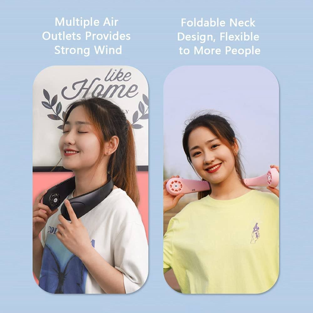Staright Portable Hanging Neck Fan & Music Player Hands-Free Bladeless Fan - Image 8