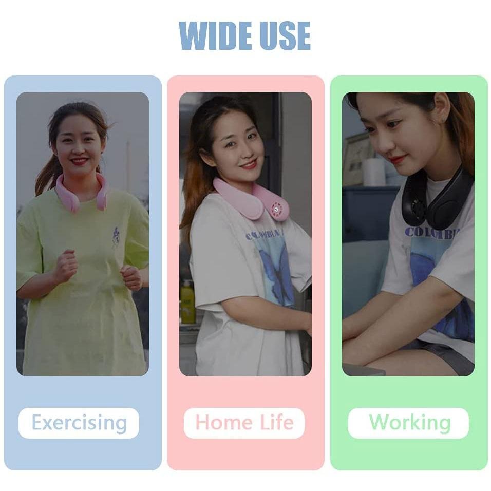 Staright Portable Hanging Neck Fan & Music Player Hands-Free Bladeless Fan - Image 6