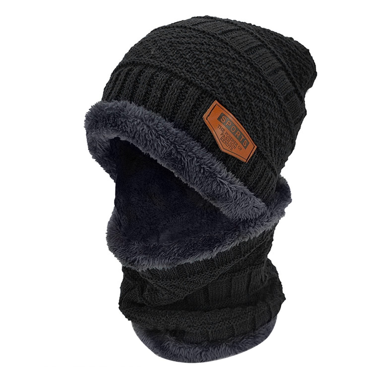 Unisex Winter Beanie Hat Scarf Set - Image 2