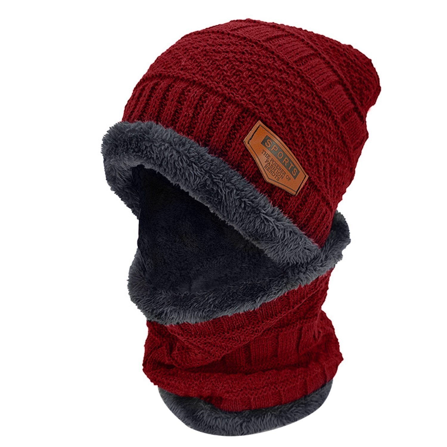 Unisex Winter Beanie Hat Scarf Set - Image 6