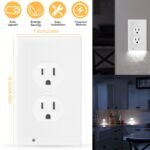 US Wall Outlet Cover Wall Plate with 3-LED Dusk To Down Sensor Night Lights - Image 8