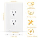 US Wall Outlet Cover Wall Plate with 3-LED Dusk To Down Sensor Night Lights - Image 11