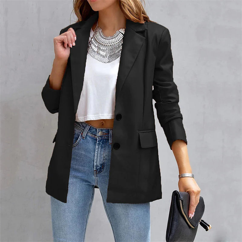 womens-blazer-warm-breathable-outdoor-office-street-pocket-single-breasted-turndown-womens-outerwear-black-s-dailysale-225170.webp Women's Blazer Warm Breathable Outdoor Office Street Pocket Single Breasted Turndown - Image 1