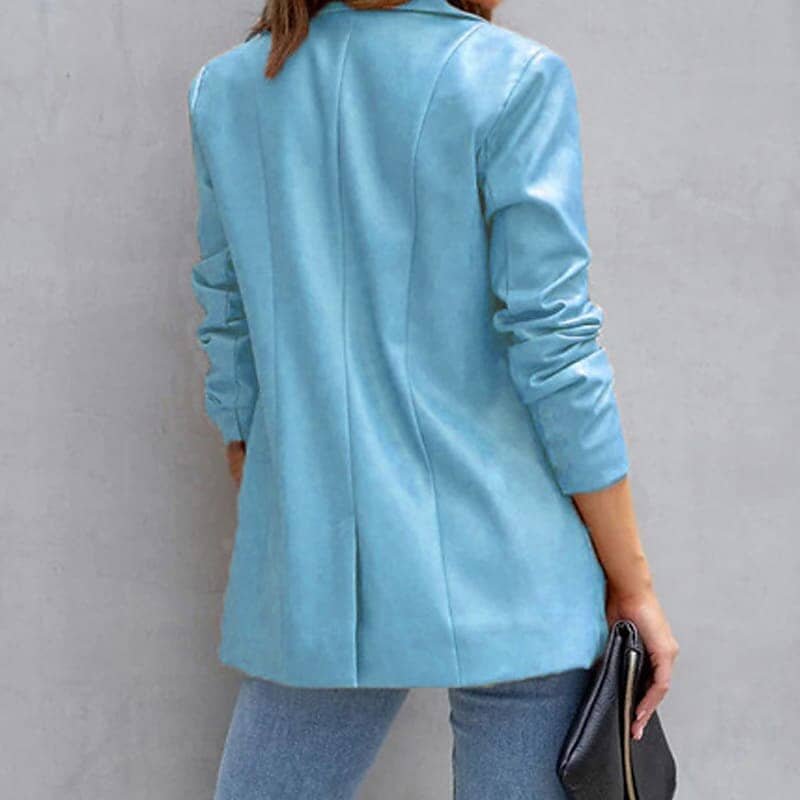 Women's Blazer Warm Breathable Outdoor Office Street Pocket Single Breasted Turndown - Image 6
