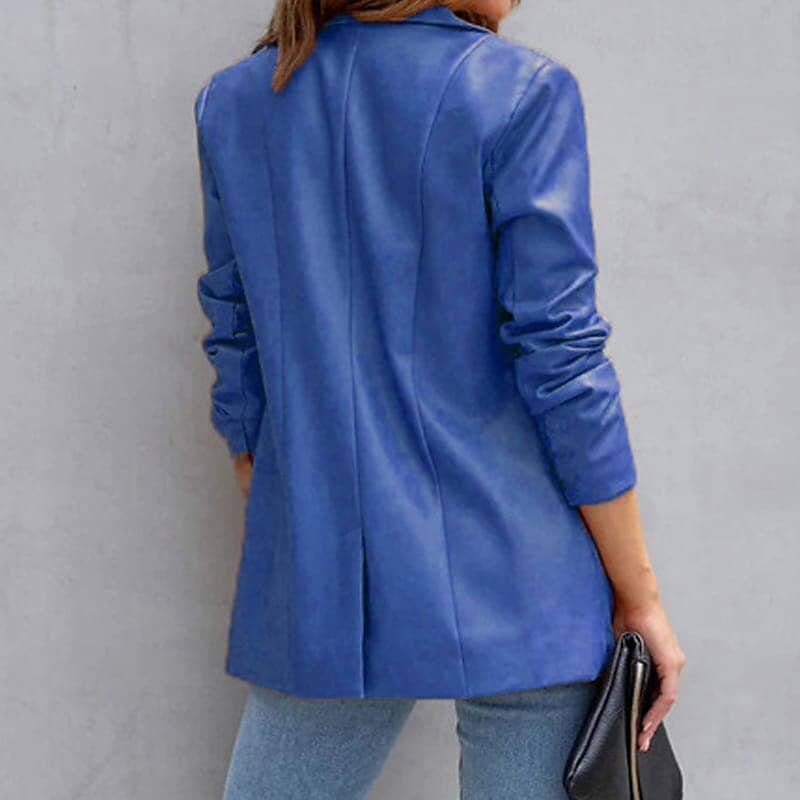 Women's Blazer Warm Breathable Outdoor Office Street Pocket Single Breasted Turndown - Image 9