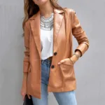 Women's Blazer Warm Breathable Outdoor Office Street Pocket Single Breasted Turndown - Image 14