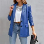 Women's Blazer Warm Breathable Outdoor Office Street Pocket Single Breasted Turndown - Image 7