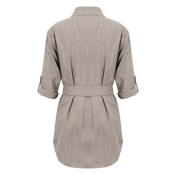 Women's Buttons Turn-Down Casual Shirt Dress - Image 8