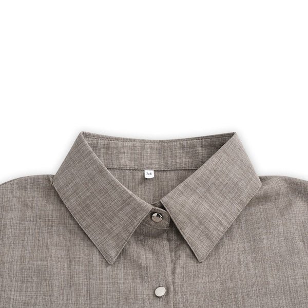 Women's Buttons Turn-Down Casual Shirt Dress - Image 5