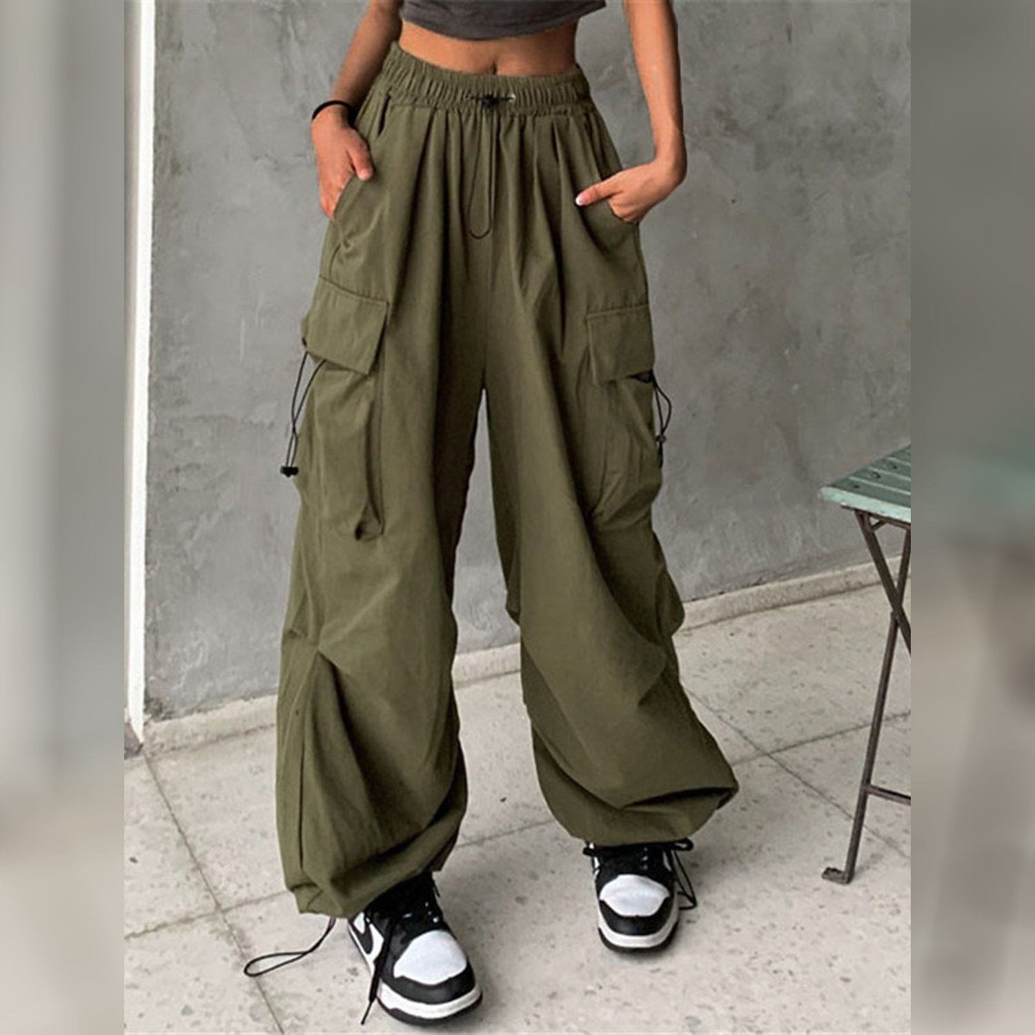 Women's Cargo Baggy Pants High Waist - Image 3