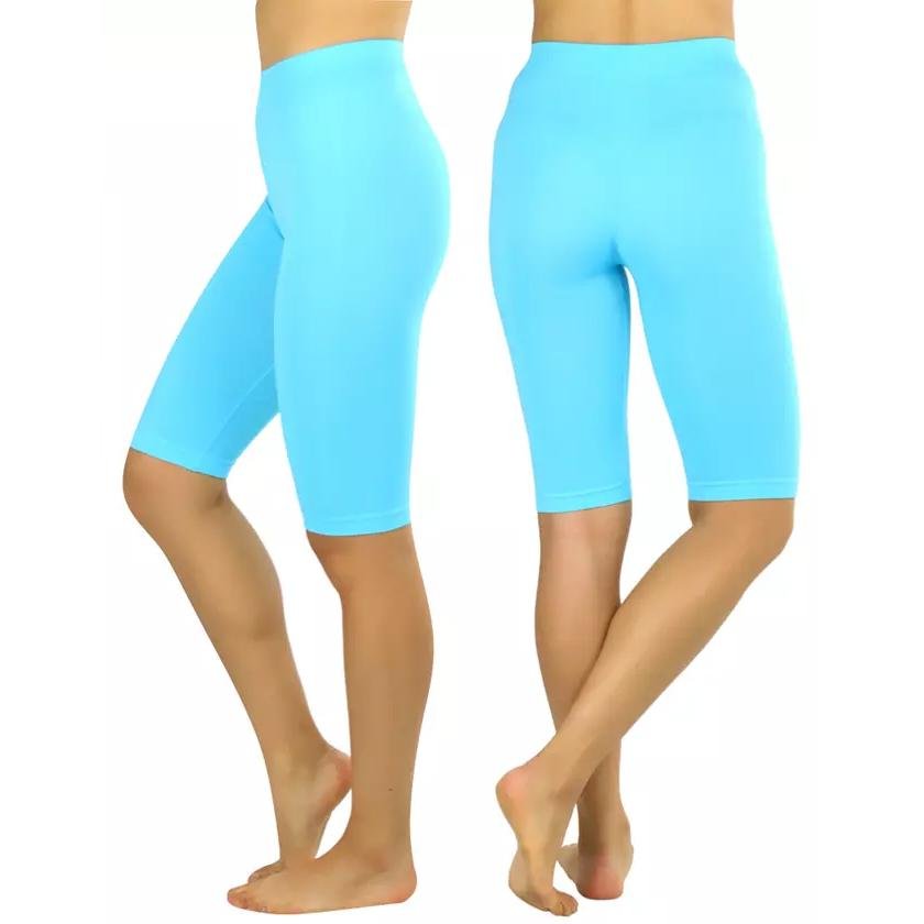 Women's Nylon Above Knee-Length Legging Shorts - Image 4