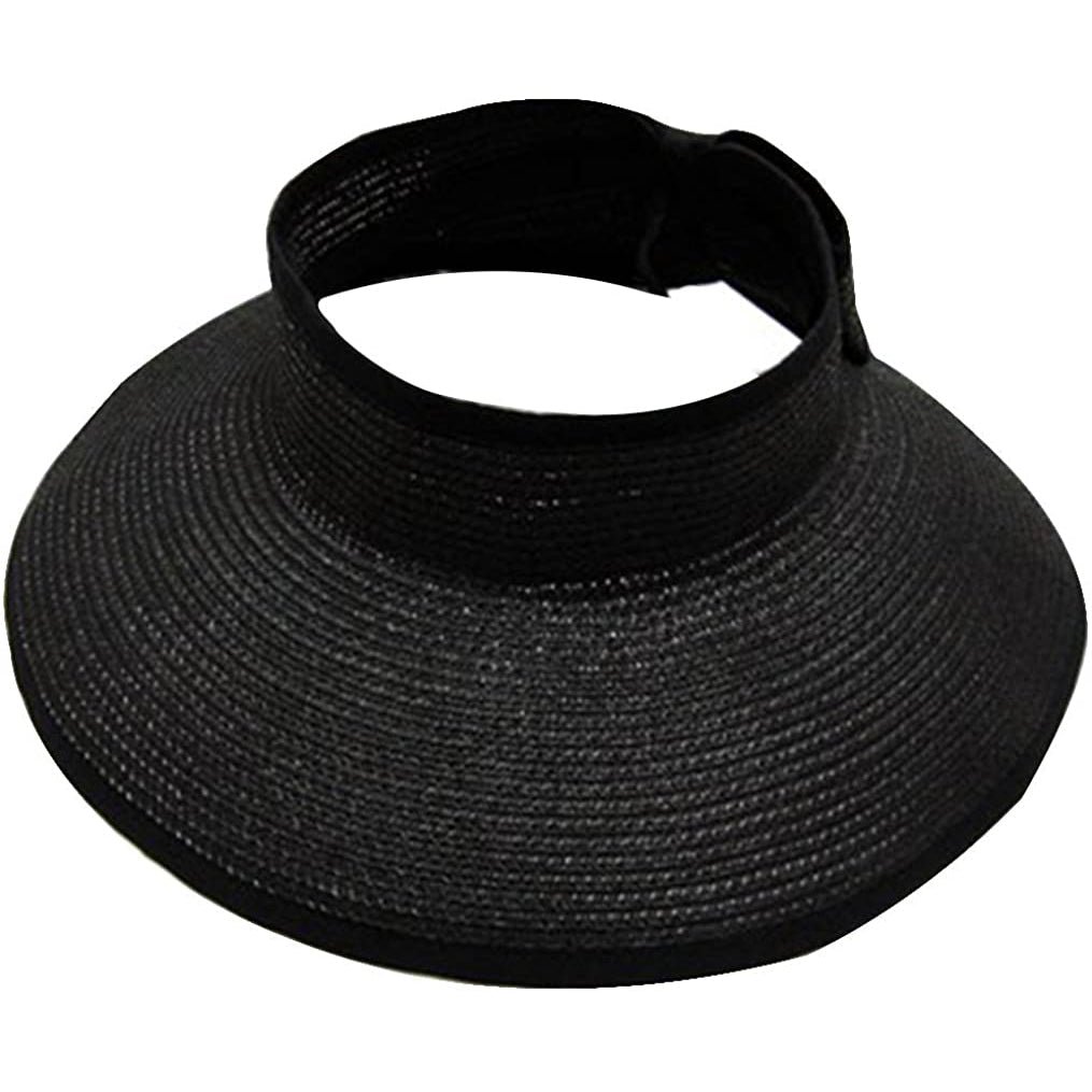 Women's Wide Brim Roll-up Straw Sun Hat Sun Visor - Image 11