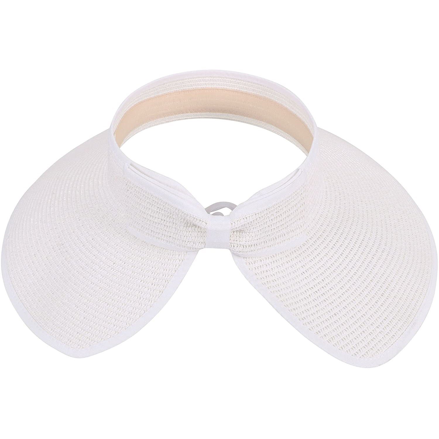 Women's Wide Brim Roll-up Straw Sun Hat Sun Visor - Image 28