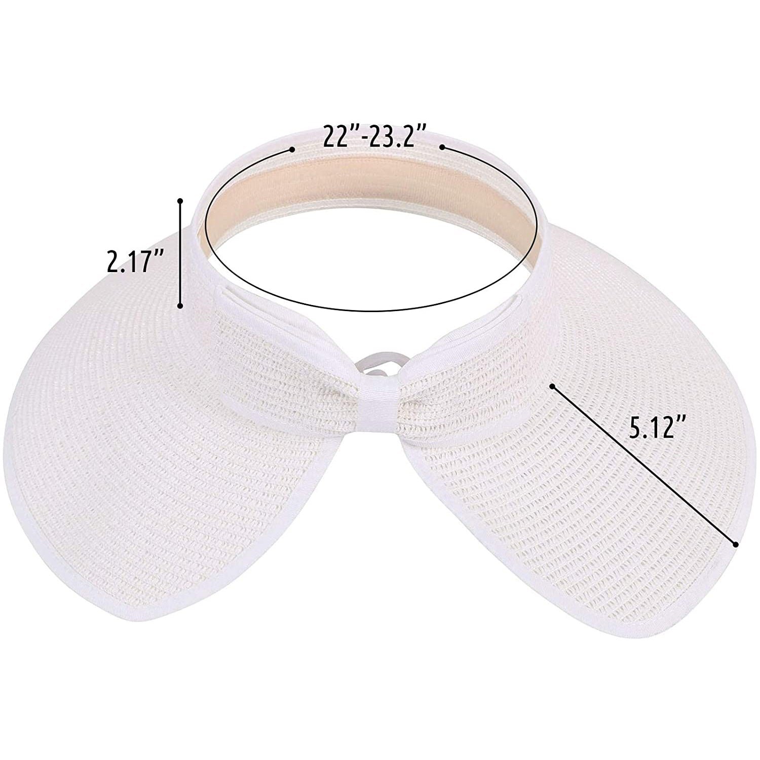 Women's Wide Brim Roll-up Straw Sun Hat Sun Visor - Image 31