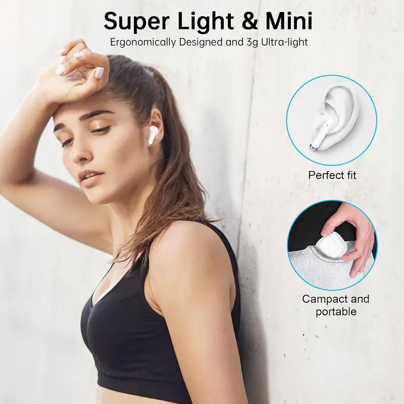 Wireless Earphones, TWS Stereo Sport Headset USB-C Fast Charging, Suitable For Androidu002FiOS(Gift Magnetic Holders) - Image 4