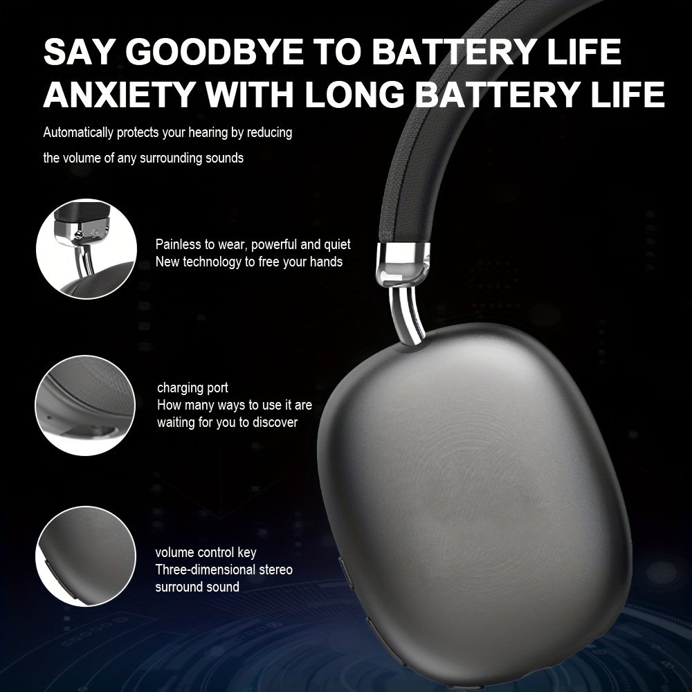 Wireless Active Noise Cancelling Headphones - Rich Bass, Crystal-Clear Calls, Compatible with All iOS and Android Devices - Image 11
