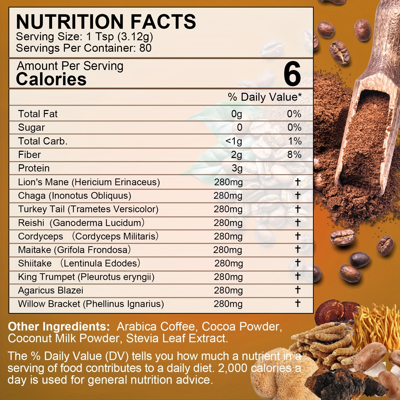 250g Beworths, Mushroom Coffee -Multiple Mushroom Extract Powder For Energy, Mental Clarity & Focus - Image 5