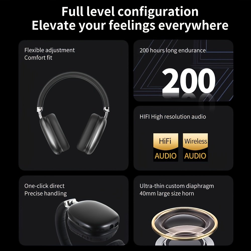 Wireless Active Noise Cancelling Headphones - Rich Bass, Crystal-Clear Calls, Compatible with All iOS and Android Devices - Image 8