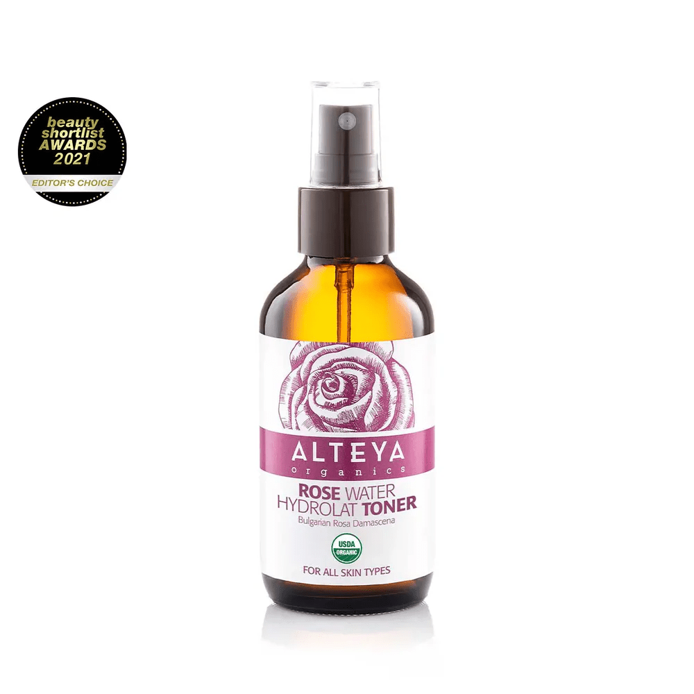 Bulgarian Organic Rose Water Glass Spray – Hydrating Face Mist