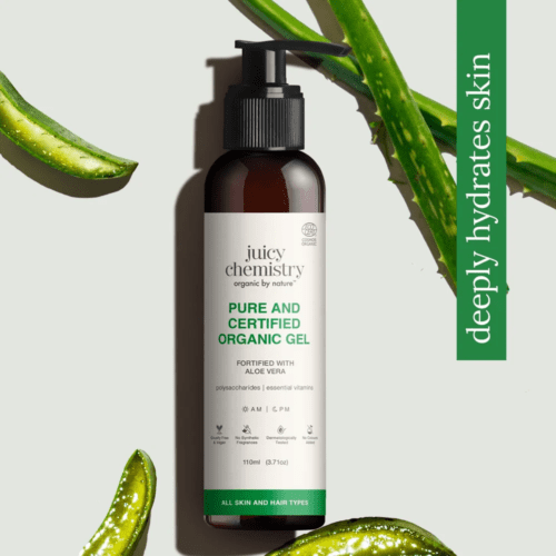 Juicy Chemistry Organic Aloe Vera Gel – Hydrating Face, Hair & Body Gel